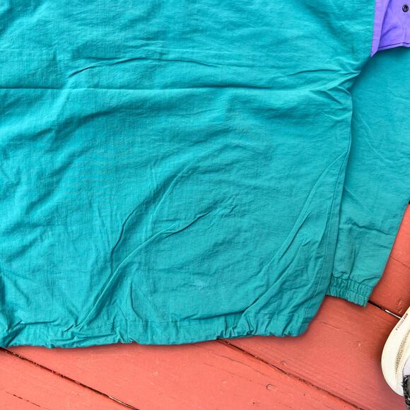 Vintage Woodstock Country Club Golf Windbreaker Anorak Pullover Jacket 90s Teal - Picture 8 of 12